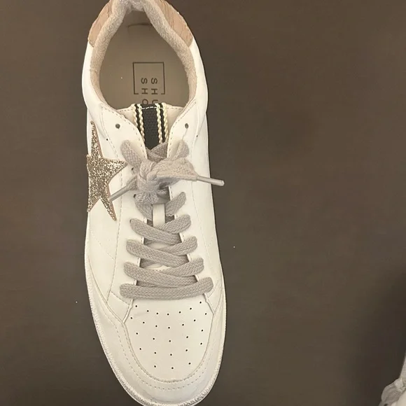 Stylish White Shu Shop tan, white and Gray Women's Sneakers. - Picture 2 of 6